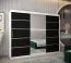 Schiebetürenschrank / Kleiderschrank Jan 06B mit Spiegel, Farbe: Weiß matt / Schwarz - Abmessungen: 200 x 250 x 62 cm ( H x B x T)