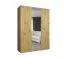 Kleiderschrank mit Soft-Close-Funktion Eiger 68, eine Spiegeltür, Farbe: Eiche Artisan, zwei Kleiderstangen, 1,5 Meter breit, zwei Fächer, Griffe: Kaschmir