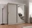Kleiderschrank / Schiebetürenschrank Jorasses 16, Farbe: Kaschmir, Aluminiumschienen, 10 Fächer, 1,8 Meter breit, eine Spiegeltür, zwei Kleiderstangen