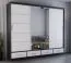 Schiebetürenschrank / Kleiderschrank mit Spiegel | 218 x 250 x 61 cm | Weiß / Schwarz | Lusatian 33 | 3 Türen | 4 Schubladen | 7 Fächer | Zweifarbig