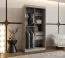 Schiebetürenschrank / Kleiderschrank Lagginhorn 04, Farbe: Kaschmir, 1 Meter breit, zwei Kleiderstangen, fünf Fächer, Aluminiumschienen, eine Spiegeltür