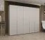 Drehtürenschrank mit Soft-Close-Funktion Eiger 43, Farbe: Kaschmir, 2,5 Meter breit, drei Kleiderstangen, Kleiderschrank, Griffe: Kaschmir, drei Fächer
