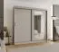 Kleiderschrank / Schiebetürenschrank Signalkuppe 20, Farbe: Kaschmir, eine Spiegeltür, 2 Meter breit, 10 Fächer, zwei Kleiderstangen