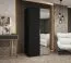 Kleiderschrank mit einer Kleiderstange Korab 62, Farbe: Schwarz, Soft-Close-Funktion, Griffe: Kaschmir, 1 Meter breit, ein Fach, Drehtürenschrank