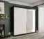 Edler Kleiderschrank mit Spiegeltür Ätna 90, Farbe: Schwarz matt / Weißer Marmor - Abmessungen: 200 x 200 x 62 cm (H x B x T), mit genügend Stauraum