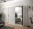 Kleiderschrank mit stylischen Design Dom 94, Farbe: Weiß matt / Schwarz matt - Abmessungen: 200 x 180 x 62 cm (H x B x T), mit einer Spiegeltür