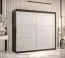 Neutraler Kleiderschrank Liskamm 19, Farbe: Schwarz matt / Weiß matt - Abmessungen: 200 x 200 x 62 cm (H x B x T), mit genügend Stauraum