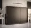 Moderner Kleiderschrank mit genügend Stauraum Liskamm 24, Farbe: Schwarz matt - Abmessungen: 200 x 250 x 62 cm (H x B x T), mit 10 Fächern und zwei Kleiderstangen