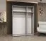 Drehtürenschrank mit einer Spiegeltür Eiger 67, Farbe: Eiche Artisan, 1,5 Meter breit, Griffe: Schwarz, zwei Kleiderstangen, Kleiderschrank, zwei Fächer