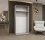 Kleiderschrank / Drehtürenschrank Eiger 117, Farbe: Schwarz, Soft-Close-Funktion, eine Kleiderstange, 1 Meter breit, ein Fach, Griffe: Kaschmir
