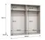 Kleiderschrank | 4-Türig | Farbe: Schwarz | 2 Fächer | 2 Kleiderstangen | Griffe: Kaschmir | Soft-Close-Funktion | Maße: 200 x 52 x 202 cm | ABS-Kanten
