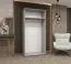 Kleiderschrank / Drehtürenschrank Korab 64, Farbe: Kaschmir, 1 Meter breit, eine Kleiderstange, Soft-Close, eine Spiegeltür, Griffe: Schwarz, ein Fach
