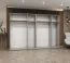 Kleiderschrank / Drehtürenschrank mit sechs Spiegeltüren Korab 155, Farbe: Eiche Artisan, 3 Meter breit, vier Kleiderstangen, Soft-Close, Griffe: Schwarz