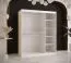 Kleiderschrank mit einer Spiegeltür Liskamm 33, Farbe: Weiß matt - Abmessungen: 200 x 150 x 62 cm (H x B x T), mit fünf Fächern und zwei Kleiderstangen
