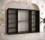 Dreitüriger Kleiderschrank mit schlichten Design Balmenhorn 72, Farbe: Schwarz matt - Abmessungen: 200 x 250 x 62 cm (H x B x T), mit 10 Fächern und zwei Kleiderstangen