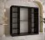 Kleiderschrank im schlichten Design Balmenhorn 39, Farbe: Schwarz matt / Weiß matt - Abmessungen: 200 x 180 x 62 cm (H x B x T), mit einer Spiegeltür