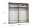 Drehtürenschrank | 2 Meter breit | 2 Kleiderstangen | Farbe: Schwarz | Griffe: Schwarz | Maße: 200 x 52 x 202 cm | Kleiderschrank | 2 Fächer | 4 Türen