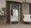 Kleiderschrank mit zwei Türen Eiger 07, Farbe: Schwarz, eine Kleiderstange, 1 Meter breit, ein Fach, Soft-Close-Funktion, Griffe: Kaschmir, Drehtürenschrank