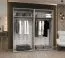 Kleiderschrank 2 Meter breit Eiger 80, Farbe: Weiß, zwei Spiegeltüren, zwei Kleiderstangen, Griffe: Schwarz, zwei Fächer, Soft-Close-Funktion, für Schlafzimmer