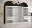Schlichter Kleiderschrank mit drei Türen Balmenhorn 46, Farbe: Weiß matt / Schwarz matt - Abmessungen: 200 x 250 x 62 cm (H x B x T), mit einer Spiegeltür