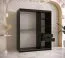 Neutraler Kleiderschrank mit fünf Fächern Liskamm 12, Farbe: Schwarz matt - Abmessungen: 200 x 150 x 62 cm (H x B x T), mit genügend Stauraum