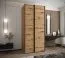 Kleiderschrank / Schiebetürenschrank | 2 Schiebetüren | 2 Kleiderstangen | 6 Fächer | Soft-Close | 245,5 x 100 x 64 cm | Farbe: Eiche Artisan