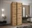 Kleiderschrank / Schiebetürenschrank | 245,5 x 110 x 64 cm | 2 Kleiderstangen | 6 Fächer | 2 Schiebetüren | 6 Einlegefächer | Farbe: Eiche Artisan