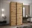 Kleiderschrank / Schiebetürenschrank | 245,5 x 140 x 64 cm | 2 Kleiderstangen | 2 Schiebetüren | 6 Fächer | 6 Einlegeböden | Farbe: Eiche Artisan