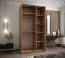 Kleiderschrank / Schiebetürenschrank | 245,5 x 140 x 64 cm | 2 Kleiderstangen | 2 Schiebetüren | 6 Fächer | 6 Einlegeböden | Farbe: Eiche Artisan