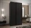 Kleiderschrank / Schiebetürenschrank | 245,5 x 140 x 64 cm | 2 Kleiderstangen | 2 Schiebetüren | Soft-Close | 6 Fächer | 6 Einlegeböden | Farbe: Schwarz