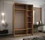 Kleiderschrank / Schiebetürenschrank | 2 Kleiderstangen | 2 Schiebetüren | 245,5 x 150 x 64 cm | 6 Fächer | 6 Einlegeböden | Soft-Close | Farbe: schwarz