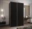 Kleiderschrank / Schiebetürenschrank | ABS-Kanten | 245,5 x 160 x 64 cm | 2 Schiebetüren | 11 Fächer | 2 Kleiderstangen | 10 Einlegeböden | Farbe: Schwarz