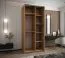 Kleiderschrank 7 Schiebetürenschrank | 6 Einlegeböden | 6 Fächer | 245,5 x 110 x 64 cm | 2 Kleiderstangen | 2 Schiebetüren | Farbe: Eiche Artisan
