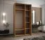 Kleiderschrank / Schiebetürenschrank | ABS Kantenschutz | 2 Kleiderstangen | 245,5 x 130 x 64 cm | Farbe: Schwarz | 6 Fächer | 2 Schiebetüren