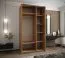 Kleiderschrank / Schiebetürenschrank |Farbe: Schwarz | 245,5 x 140 x 64 cm | 2 Kleiderstangen | Soft-Close | Spiegel | 6 Fächer |2 Schiebetüren