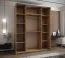 Kleiderschrank / Schiebetürenschrank | 245,5 x 200 x 64 cm | 11 Fächer | 2 Kleiderstangen | 2 Schiebetüren | Spiegel | Soft-Close | Farbe: Schwarz