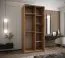 Kleiderschrank / Schiebetürenschrank | Farbe: Kaschmir | 245,5 x 100 x 64 cm | Soft-Close | Spiegel | 2 Schiebetüren | 2 Kleiderstangen | 6 Fächer