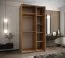 Kleiderschrank / Schiebetürenschrank | 2 Kleiderstangen | 2 Schiebetüren | Soft-Close | Spiegel | 245,5 x 130 x 64 cm | Farbe: Eiche Artisan | 6 Fächer