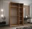 Kleiderschrank / Schiebetürenschrank | 2 Kleiderstangen | 245,5 x 150 x 64 cm | 6 Fächer | 2 Schiebetüren | Soft-Close-Funktion | Spiegel | Farbe: Weiß