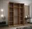 Kleiderschrank / Schiebetürenschrank | 11 Fächer | 245,5 x 180 x 64 cm | Spiegel | Soft-Close | 2 Kleiderstangen | 2 Schiebetüren | Farbe: Eiche Artisan