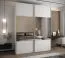 Kleiderschrank / Schiebetürenschrank | Soft-Close-Funktion | 245,5 x 200 x 64 cm | Spiegel | 11 Fächer | Farbe: Weiß | 2 Kleiderstangen | 2 Schiebetüren