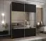 Kleiderschrank / Schiebetürenschrank | 2 Schiebetüren |2 Kleiderstangen | 245,5 x 200 x 64 cm | 11 Fächer | Spiegel | Soft-Close | Farbe: Schwarz