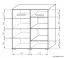 Vitrine Kavieng 03, Farbe: Eiche / Weiß - Abmessungen: 110 x 99 x 40 cm (H x B x T)