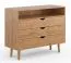 Büro Komplett - Set A Mina, 3-teilig, massive Wildeiche, geölte Oberfläche, Soft Close System, push-to-open Funktion, Minimalismus