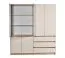 Drehtürenschrank / Kleiderschrank | 183,5 x 52 x 205 cm | 3 Schubladen | 5 Fächer | 1 Kleiderstange | Kaschmir / Eiche Artisan | 6 Türen