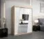 Schiebetürenschrank / Kleiderschrank Guajara 03 mit Spiegel, Farbe: Eiche Sonoma / Weiß matt - Abmessungen: 200 x 150 x 62 cm (H x B x T)