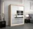Schiebetürenschrank / Kleiderschrank Aizkorri 03B mit Spiegel, Farbe: Eiche Sonoma / Weiß matt - Abmessungen: 200 x 150 x 62 cm (H x B x T)