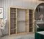 200 cm breiter Kleiderschrank mit 10 Fächern und 2 Türen | Farbe: Sonoma Eiche / Weiß Abbildung