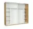 200 cm breiter Kleiderschrank mit 2 Türen | 10 Fächer | Farbe: Eiche / Weiß Abbildung
