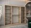 250 cm breiter Kleiderschrank mit 10 Fächern und 3 Türen | Farbe: Sonoma Eiche / Weiß Abbildung